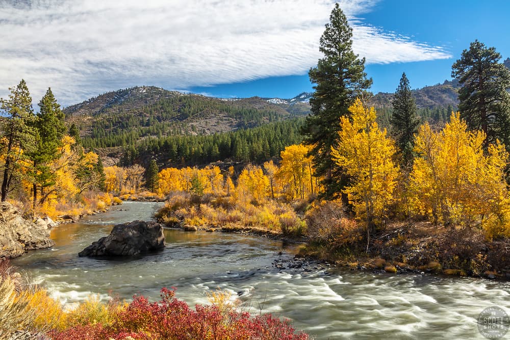 Water treatment facility with mountains